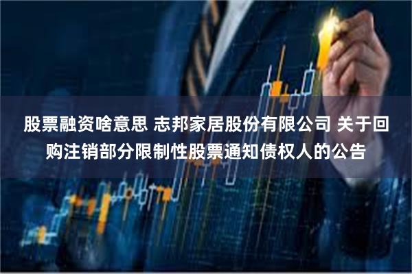 股票融资啥意思 志邦家居股份有限公司 关于回购注销部分限制性股票通知债权人的公告