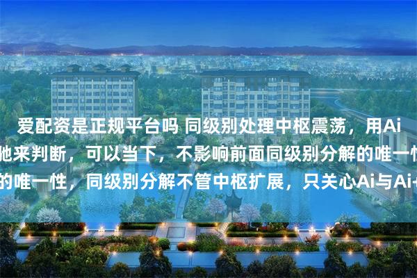 爱配资是正规平台吗 同级别处理中枢震荡，用Ai与Ai+2之间是否盘整背驰来判断，可以当下，不影响前面同级别分解的唯一性，同级别分解不管中枢扩展，只关心Ai与Ai+2之间是否盘整背驰，